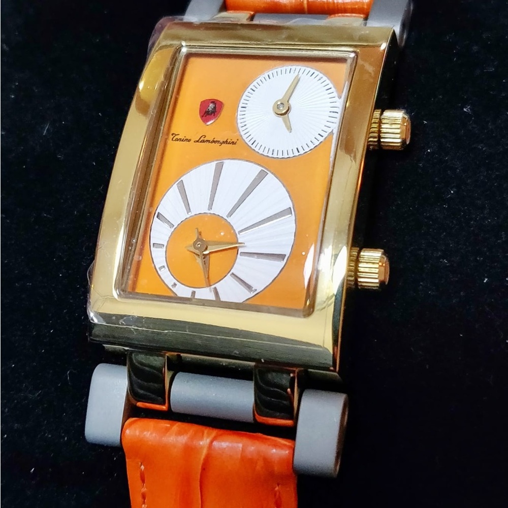NWT Tonino Lamborghini Dual Time Gold Tone Luxury Women's Watch - Picture 2 of 8